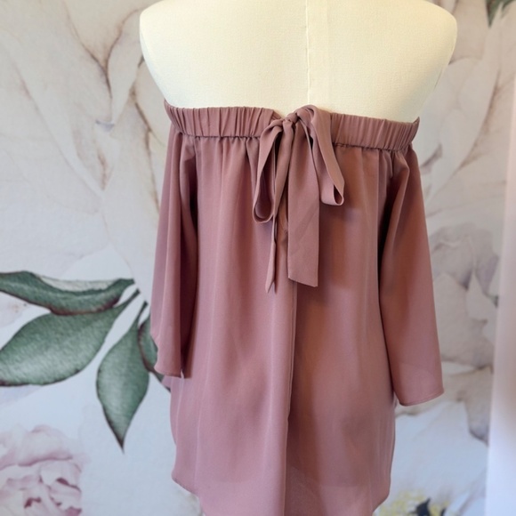 NWT Daily Look New Off-Shoulder Mauve Pink Blouse Size Small - Picture 2 of 8
